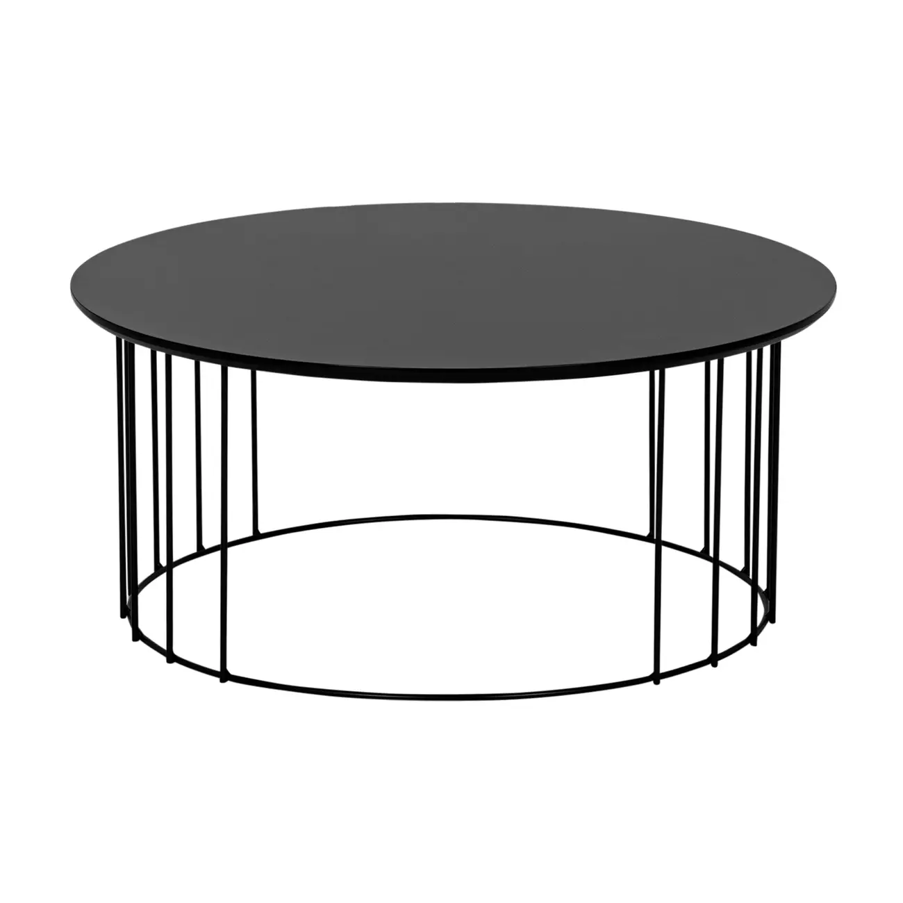 MESA DE CENTRO REDONDA 70 CM HELMON - PRETO/PRETO - Foto 1