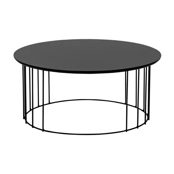 MESA DE CENTRO REDONDA 70 CM HELMON - PRETO/PRETO - Foto 1