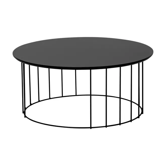 MESA DE CENTRO REDONDA 70 CM HELMON - PRETO/PRETO - Foto 2