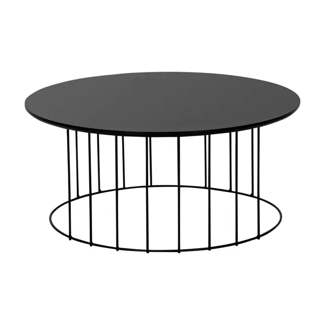 MESA DE CENTRO REDONDA 70 CM HELMON - PRETO/PRETO - Foto 3