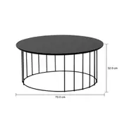 MESA DE CENTRO REDONDA 70 CM HELMON - PRETO/PRETO - Foto 5