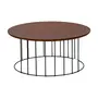 MESA DE CENTRO REDONDA 70 CM HELMON - PRETO/NOZES - Foto 3