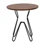 DREW MESA LATERAL BAIXA REDONDA 42 CM - PRETO/NOZES - Foto 1