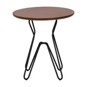 DREW MESA LATERAL BAIXA REDONDA 42 CM - PRETO/NOZES - Foto 1