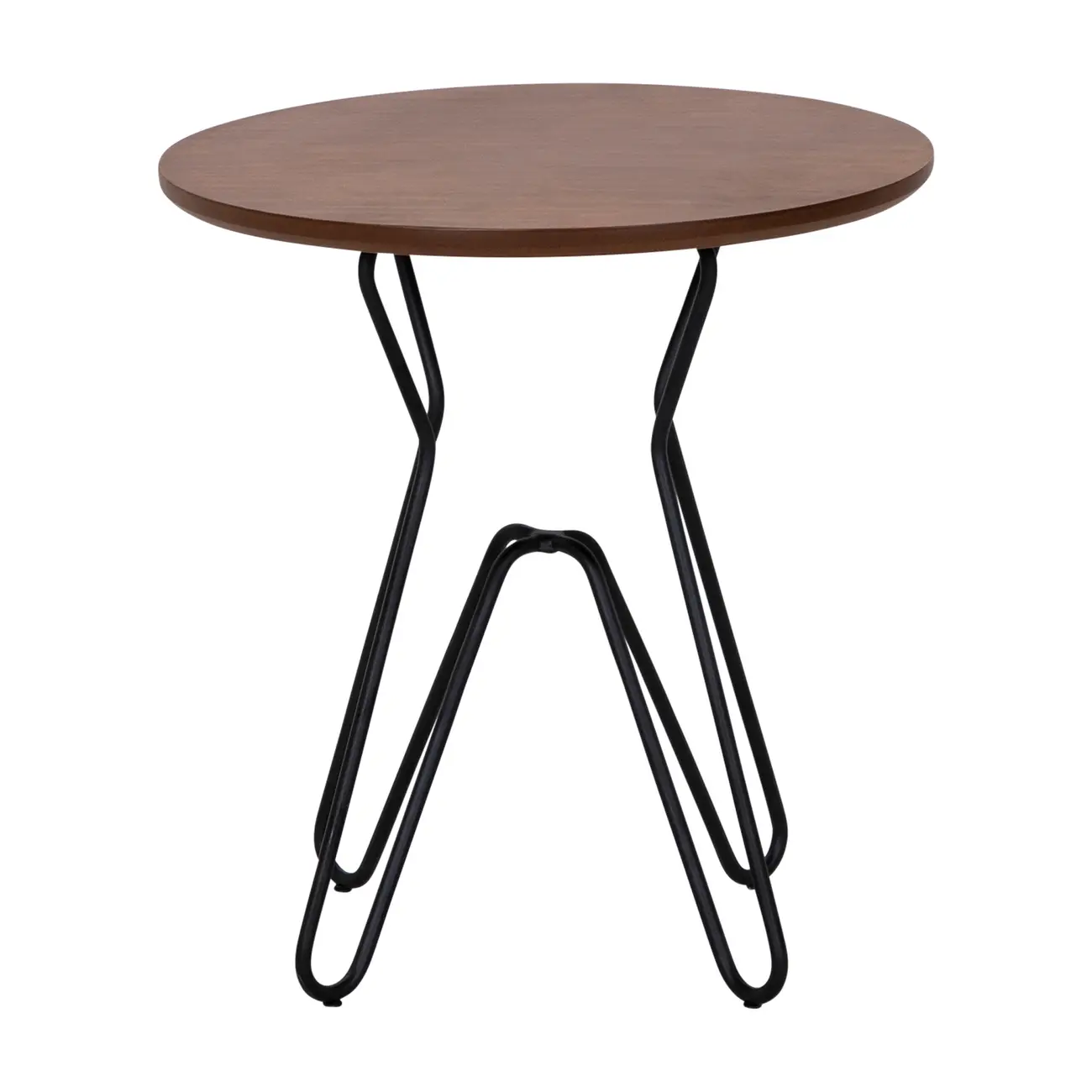 DREW MESA LATERAL BAIXA REDONDA 42 CM - PRETO/NOZES - Foto 1