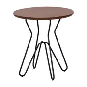 DREW MESA LATERAL BAIXA REDONDA 42 CM - PRETO/NOZES - Foto 2
