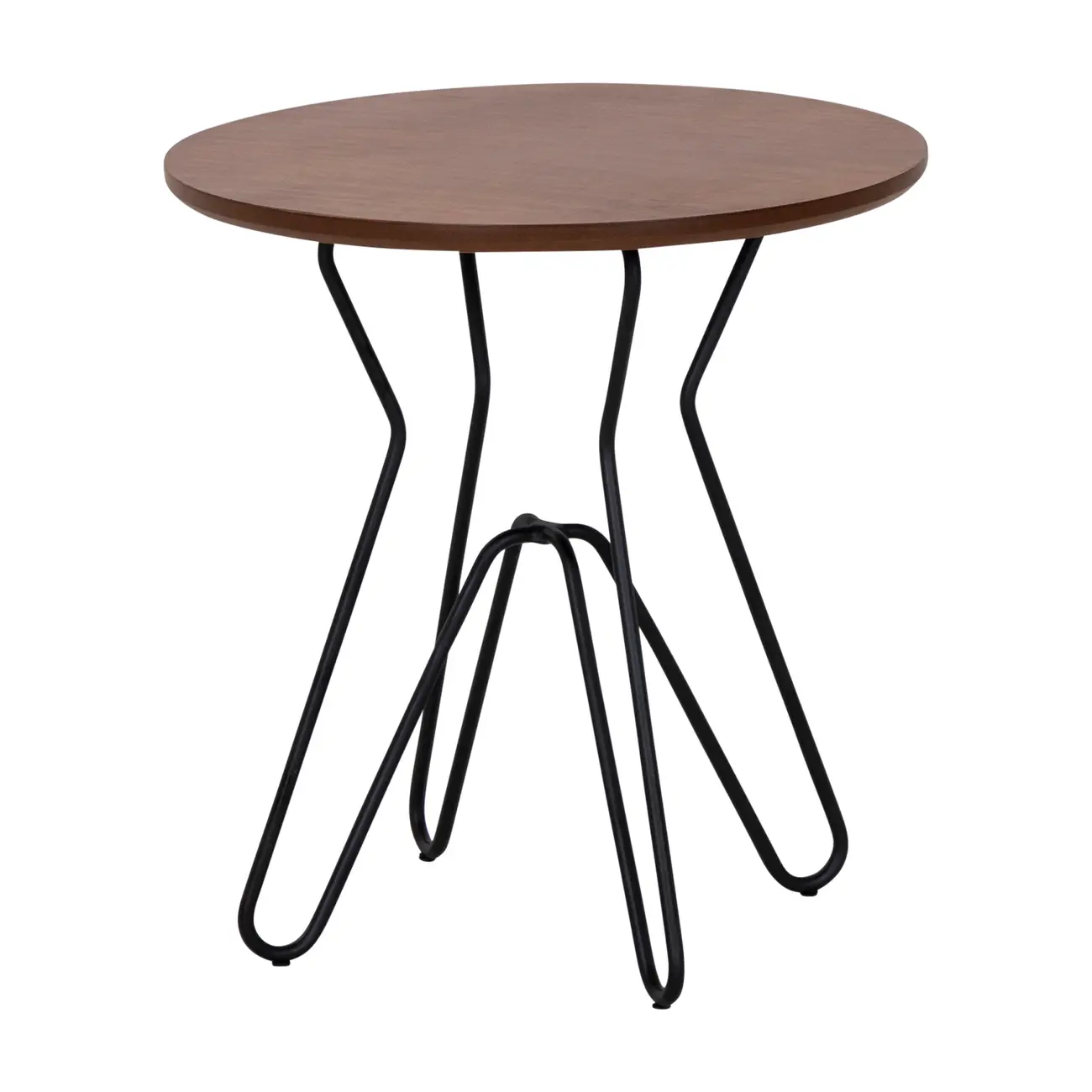 DREW MESA LATERAL BAIXA REDONDA 42 CM - PRETO/NOZES - Foto 2