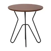 DREW MESA LATERAL BAIXA REDONDA 42 CM - PRETO/NOZES - Foto 3
