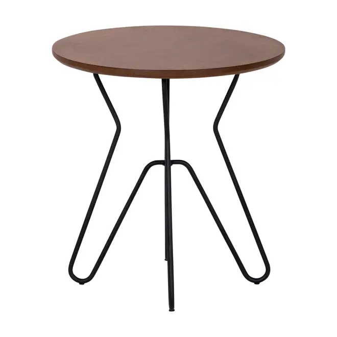 DREW MESA LATERAL BAIXA REDONDA 42 CM - PRETO/NOZES - Foto 3