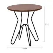 DREW MESA LATERAL BAIXA REDONDA 42 CM - PRETO/NOZES - Foto 6
