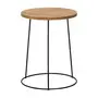 MESA LATERAL REDONDA 40 CM FLOYEN - PRETO/AMÊNDOA - Foto 1