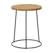 MESA LATERAL REDONDA 40 CM FLOYEN - PRETO/AMÊNDOA - Foto 1