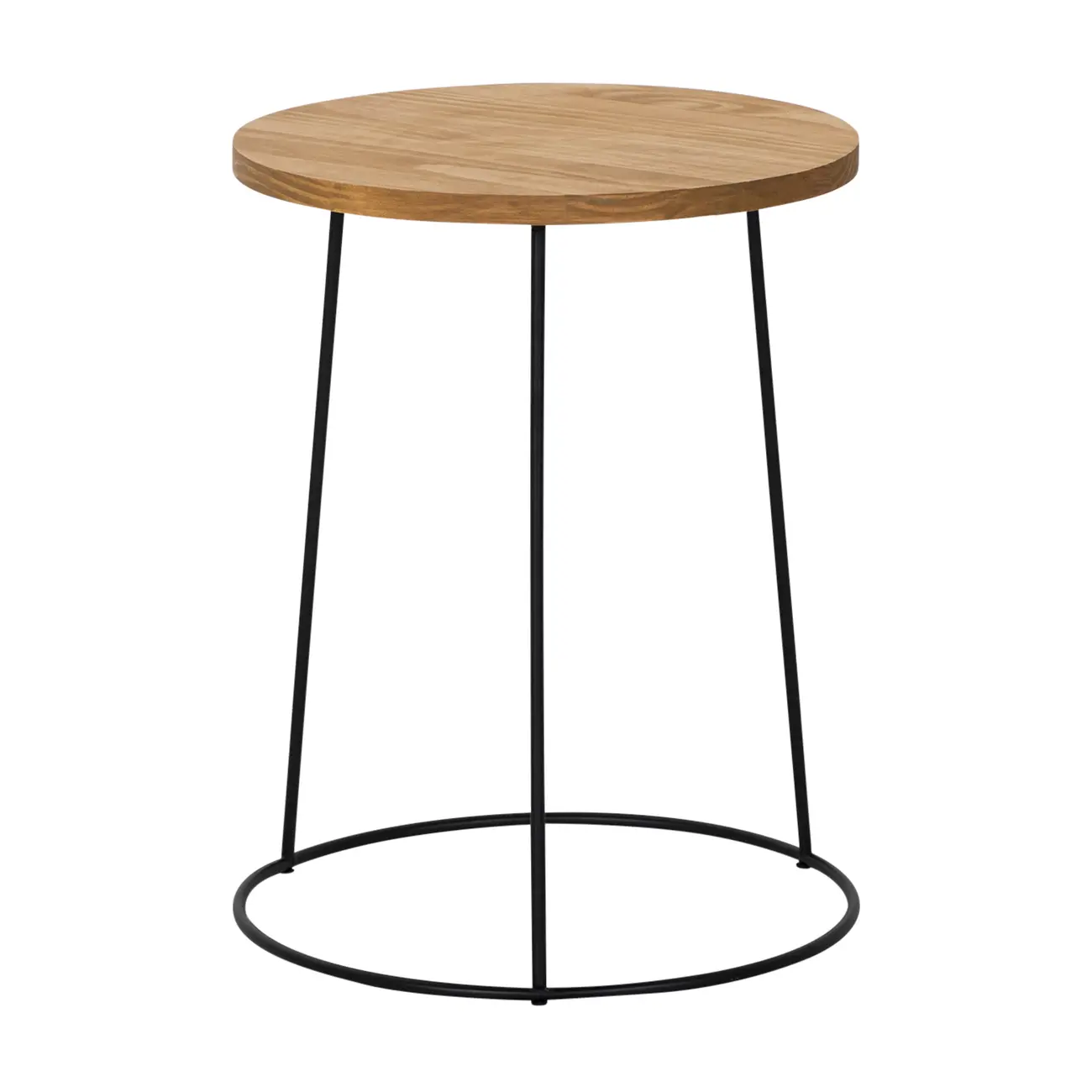 MESA LATERAL REDONDA 40 CM FLOYEN - PRETO/AMÊNDOA - Foto 1