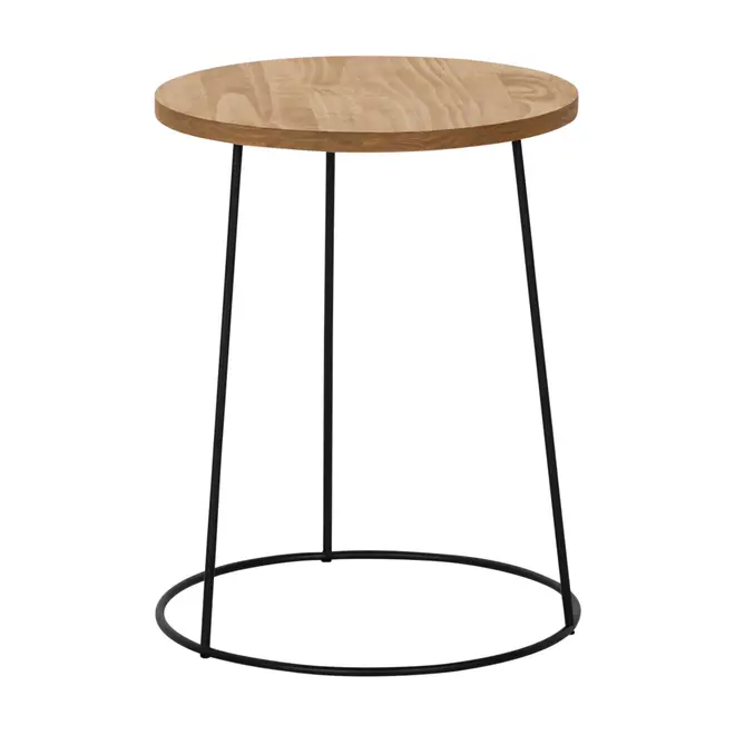 MESA LATERAL REDONDA 40 CM FLOYEN - PRETO/AMÊNDOA - Foto 2