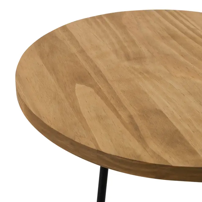 MESA LATERAL REDONDA 40 CM FLOYEN - PRETO/AMÊNDOA - Foto 3