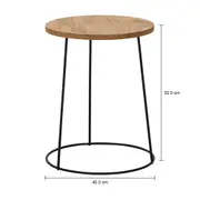 MESA LATERAL REDONDA 40 CM FLOYEN - PRETO/AMÊNDOA - Foto 4