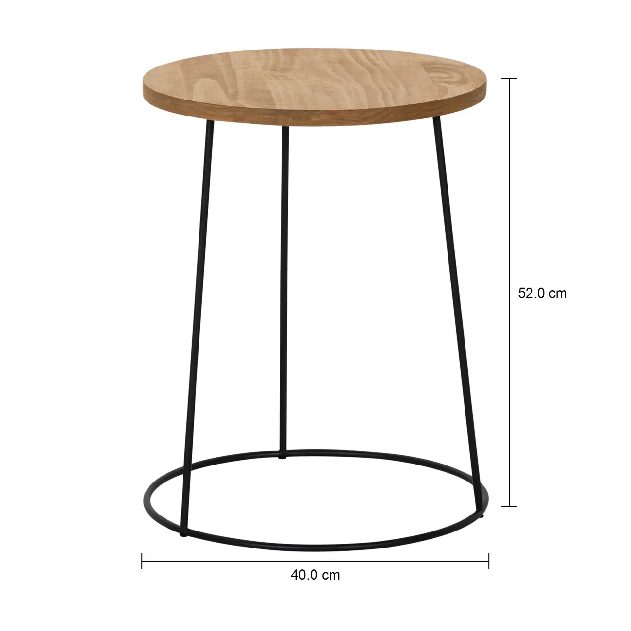 MESA LATERAL REDONDA 40 CM FLOYEN - PRETO/AMÊNDOA - Foto 4