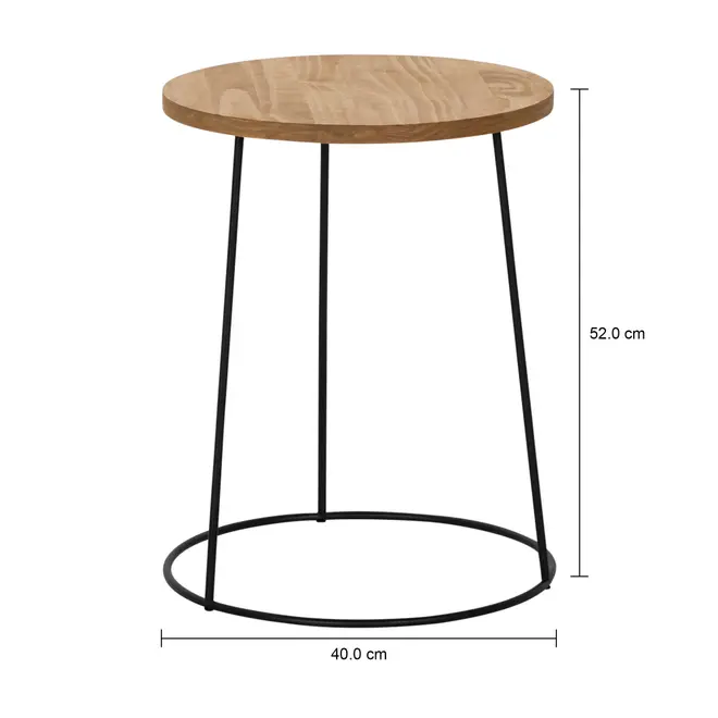 MESA LATERAL REDONDA 40 CM FLOYEN - PRETO/AMÊNDOA - Foto 4