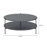 MESA DE CENTRO REDONDA 70 CM ZAKIM - KONKRET - Foto 5