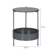 MESA LATERAL REDONDA 40 CM ZAKIM - KONKRET - Foto 4