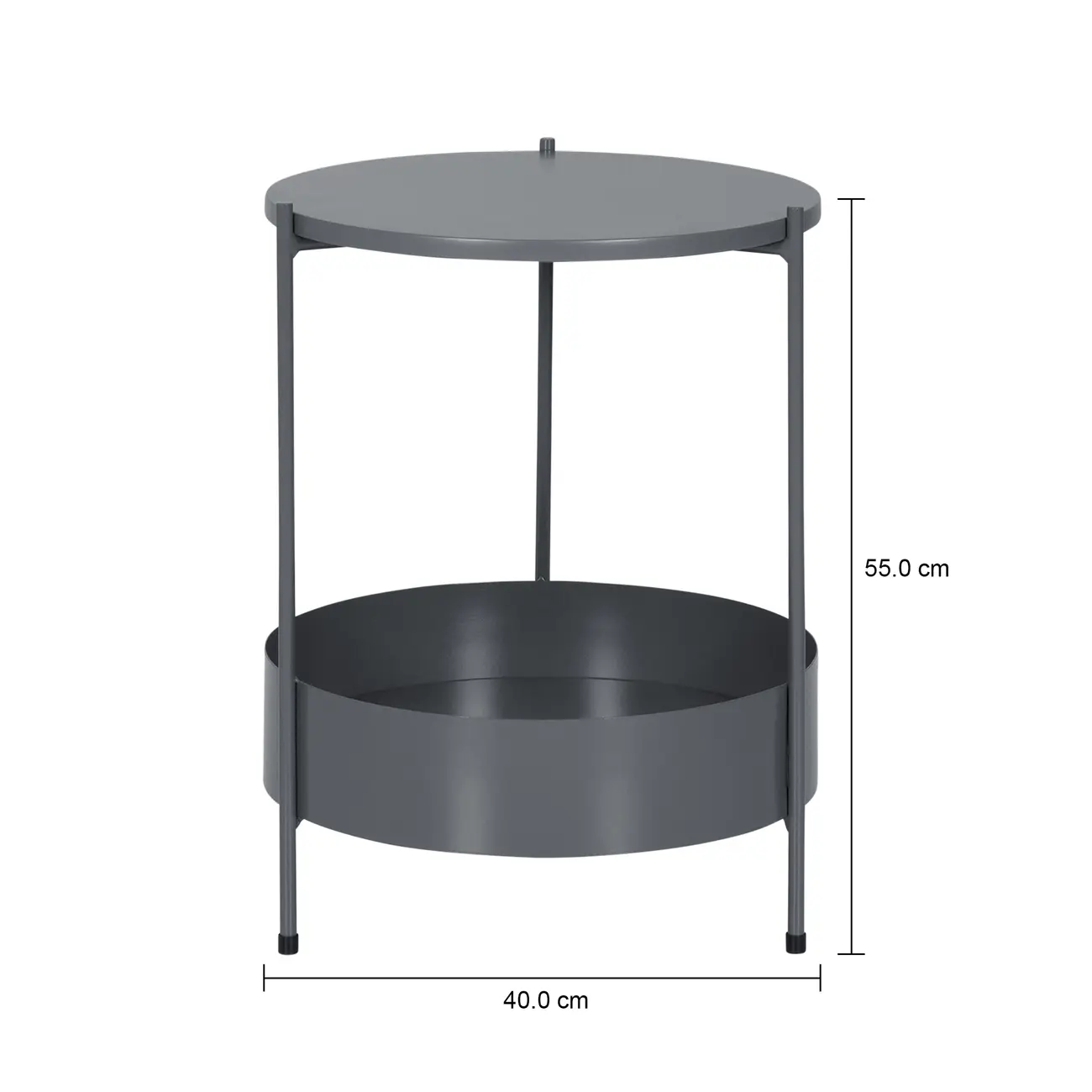 MESA LATERAL REDONDA 40 CM ZAKIM - KONKRET - Foto 4