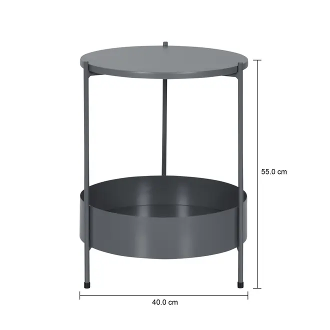MESA LATERAL REDONDA 40 CM ZAKIM - KONKRET - Foto 4