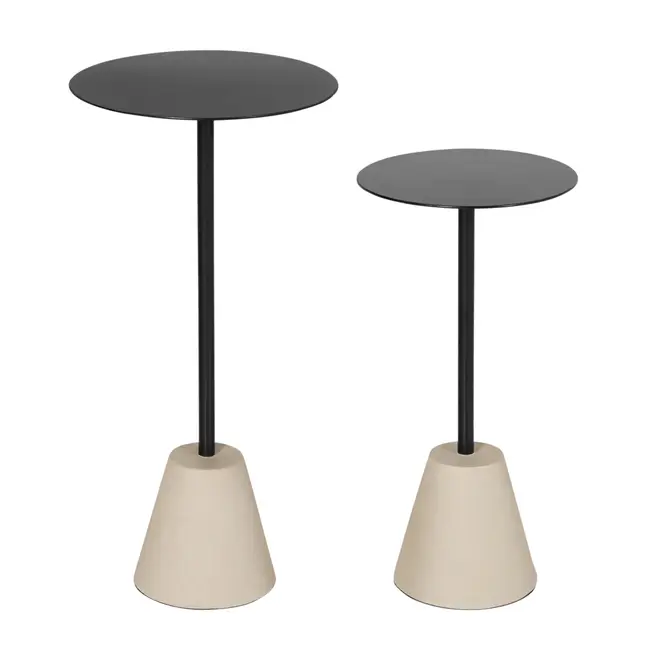 MESA LATERAL BAIXA REDONDA 25 CM BRIDGE - KONKRET/GRAFITE - Foto 3