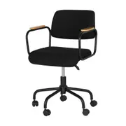 CADEIRA HOME OFFICE CARTE ELBOW - PRETO/PRETO - Foto 1