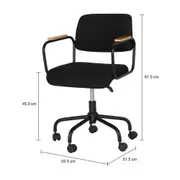 CADEIRA HOME OFFICE CARTE ELBOW - PRETO/PRETO - Foto 8