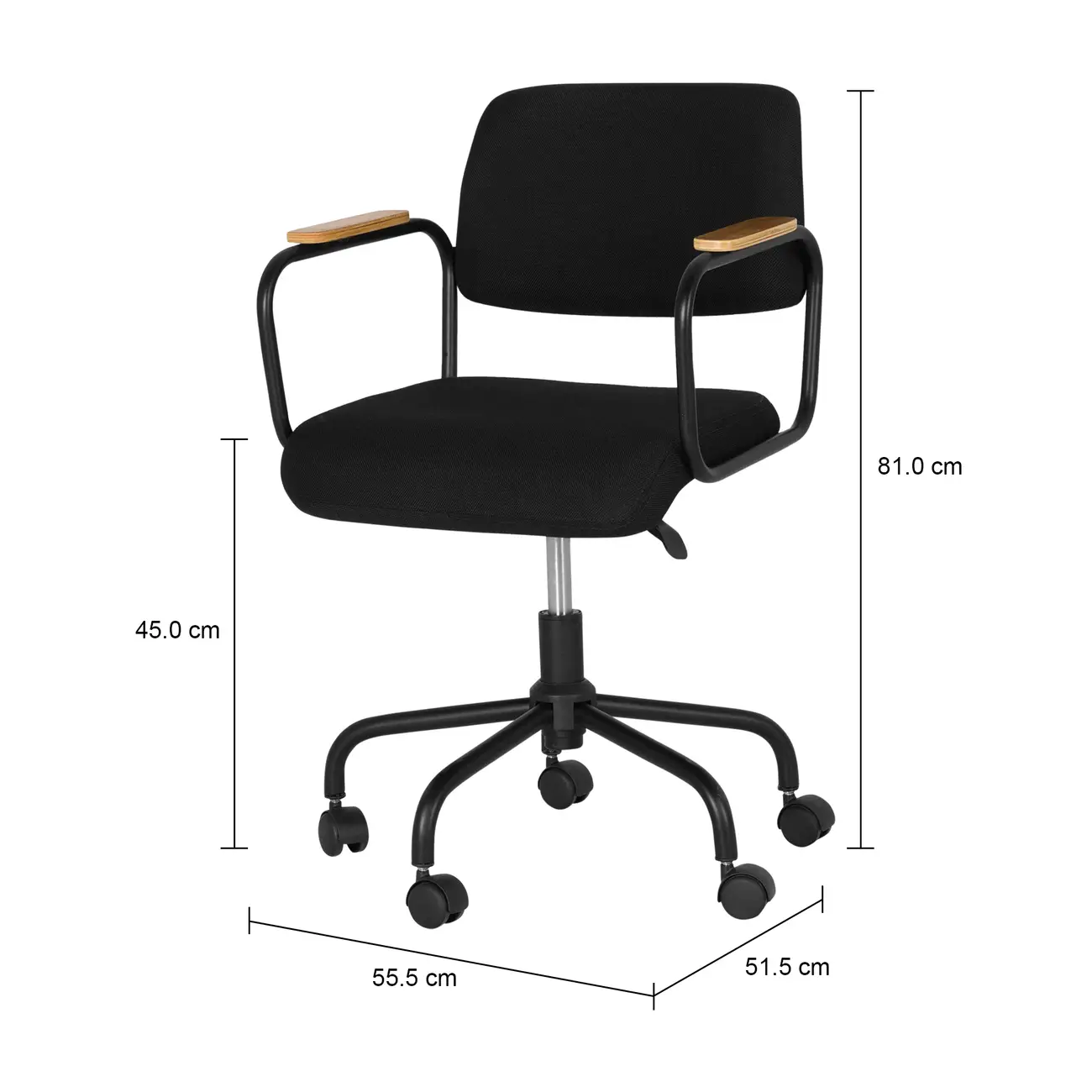 CADEIRA HOME OFFICE CARTE ELBOW - PRETO/PRETO - Foto 8