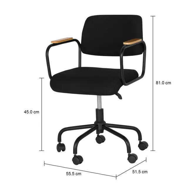 CADEIRA HOME OFFICE CARTE ELBOW - PRETO/PRETO - Foto 8