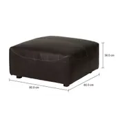 PUFF 80 CM X 80 CM PUB - COURO PRETO - Foto 5
