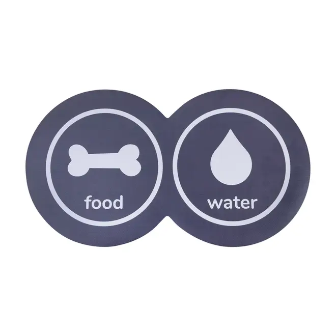 TAPETE PARA COMEDOURO PET FOOD WATER - KONKRET/BRANCO - Foto 1