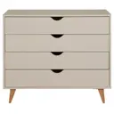 BEGE/NOZES - CÔMODA 4 GAVETAS 90 CM X 40 CM LIN