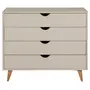 BEGE/NOZES - CÔMODA 4 GAVETAS 90 CM X 40 CM LIN