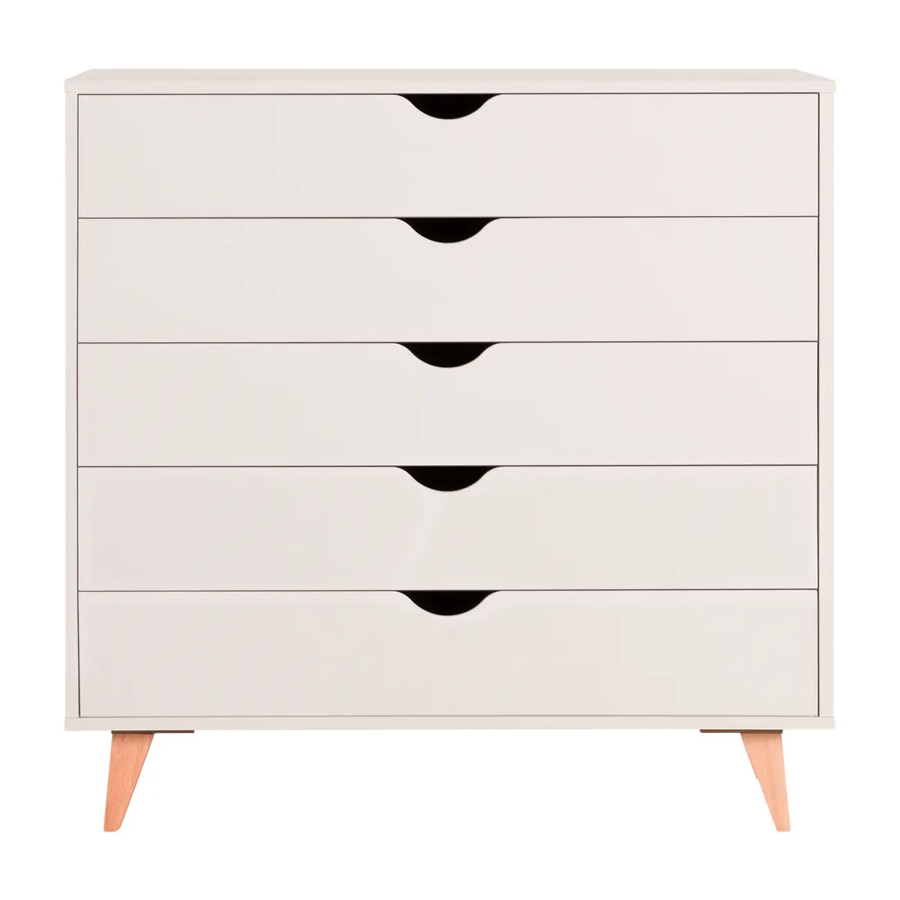 CÔMODA 5 GAVETAS 90 CM X 40 CM LIN - BEGE/NOZES - Foto 1