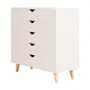CÔMODA 5 GAVETAS 90 CM X 40 CM LIN - BEGE/NOZES - Foto 2