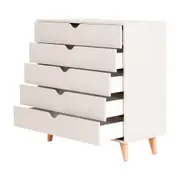 CÔMODA 5 GAVETAS 90 CM X 40 CM LIN - BEGE/NOZES - Foto 3