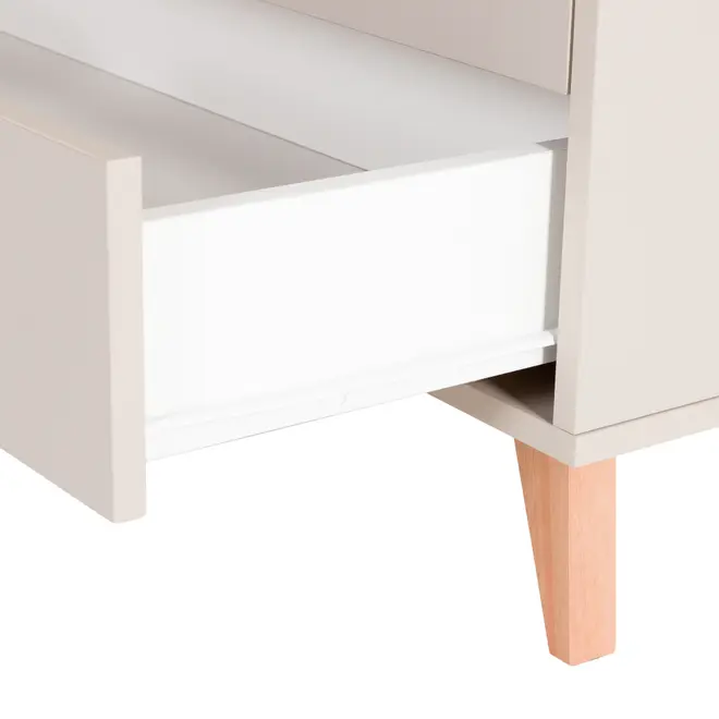 CÔMODA 5 GAVETAS 90 CM X 40 CM LIN - BEGE/NOZES - Foto 5