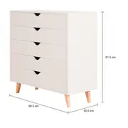 CÔMODA 5 GAVETAS 90 CM X 40 CM LIN - BEGE/NOZES - Foto 8
