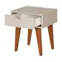MESA DE CABECEIRA 1 GAVETA LIN - BEGE/NOZES - Foto 3