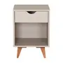 BEGE/NOZES - MESA DE CABECEIRA 1 GAVETA COM NICHO LIN