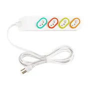DANEVA EXTENSÃO ELÉTRICA MULTITOMADAS 3 M 4 TOMADAS 2P T 10A - BRANCO/MULTICOR - Foto 1
