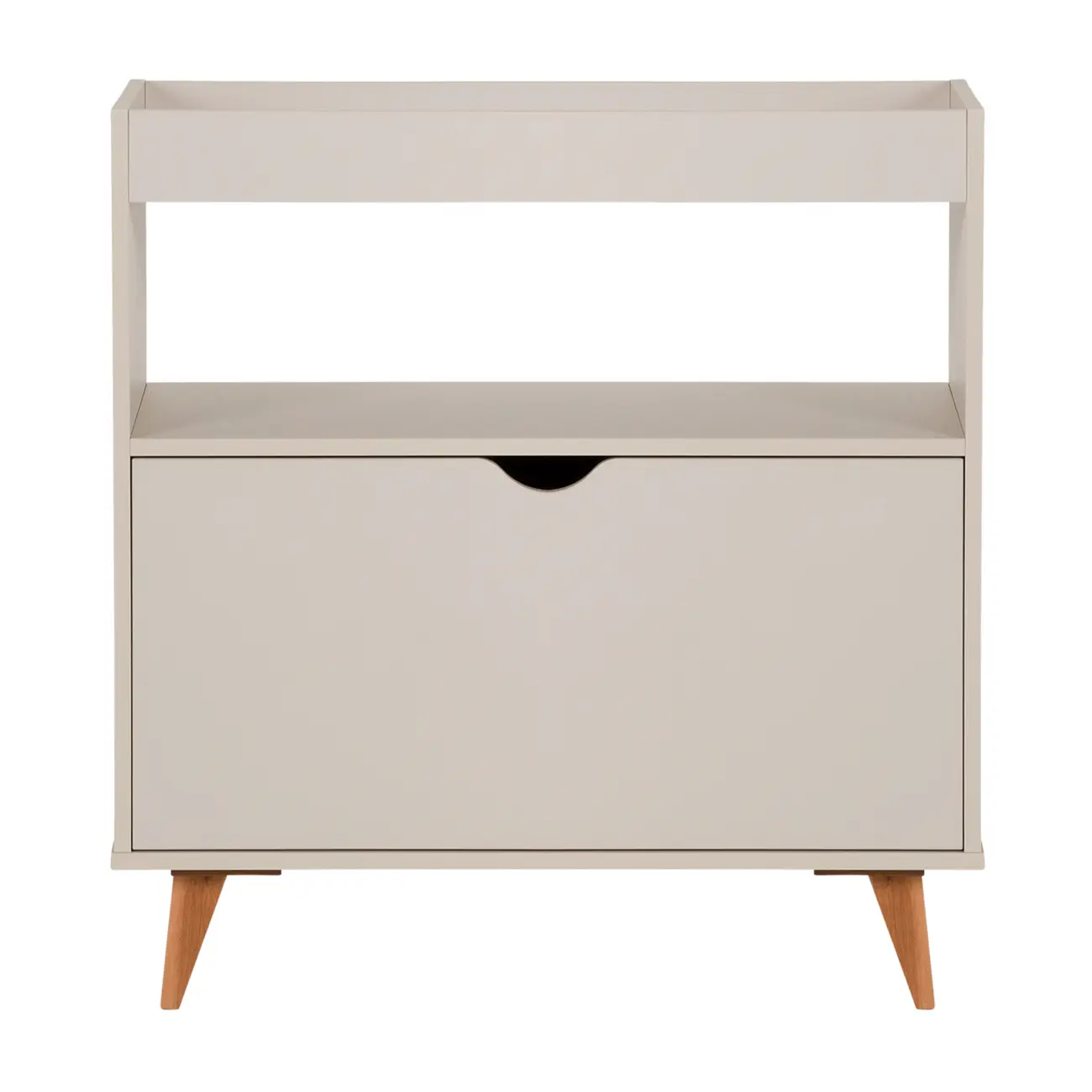 APARADOR 1 PORTA BASCULANTE 76 CM X 37 CM LIN - BEGE/NOZES - Foto 1