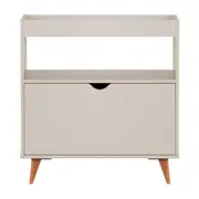 APARADOR 1 PORTA BASCULANTE 76 CM X 37 CM LIN - BEGE/NOZES - Foto 1