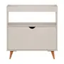 APARADOR 1 PORTA BASCULANTE 76 CM X 37 CM LIN - BEGE/NOZES - Foto 1