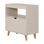 APARADOR 1 PORTA BASCULANTE 76 CM X 37 CM LIN - BEGE/NOZES - Foto 2