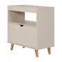 APARADOR 1 PORTA BASCULANTE 76 CM X 37 CM LIN - BEGE/NOZES - Foto 2