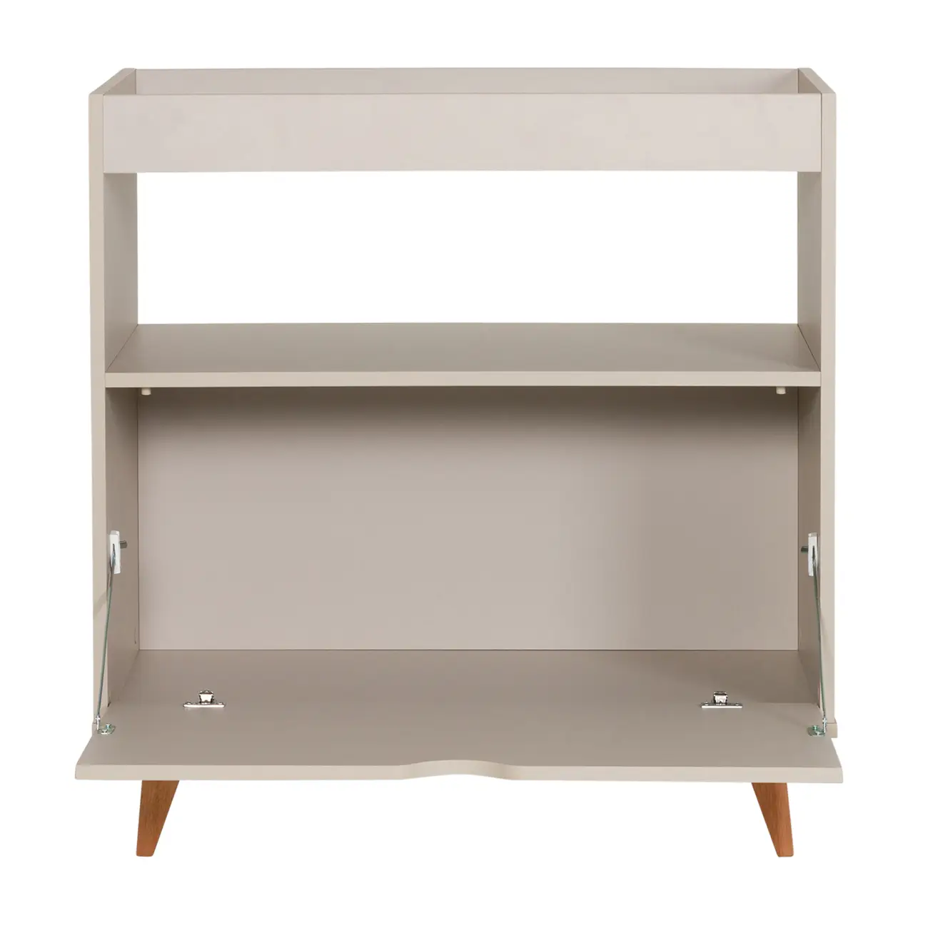APARADOR 1 PORTA BASCULANTE 76 CM X 37 CM LIN - BEGE/NOZES - Foto 4