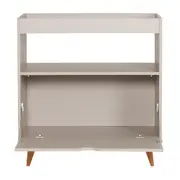 APARADOR 1 PORTA BASCULANTE 76 CM X 37 CM LIN - BEGE/NOZES - Foto 4